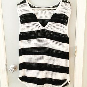 Jeanne Pierre Open Weave Sweater Vest Size XL 